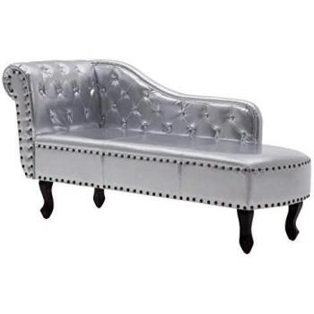 vidaXL sillón de Chesterfield de Plata