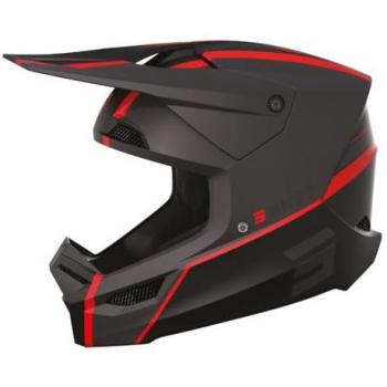 Casco de motocross Shot Race Gear Furious Heritage Gris-Rojo, talla L