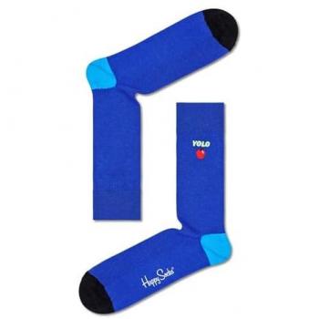 Calcetines Yolo Ribeteados con Bordado, Talla 36-46, Multicolor, Tejido Suave, Unisex Adulto