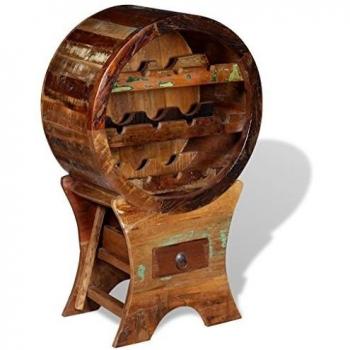 vidaXL Botellero para 10 botellas de madera maciza reciclada