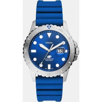 Fossil Blue FS5998 Men's Analog Silicone Watch