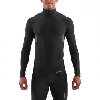 SKINS - Camiseta de Manga Larga con Cremallera para Hombre DNAmic térmica, Color Negro/carbón, Talla Grande