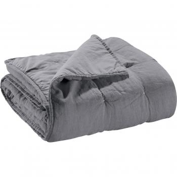 Caminito de cama de algodón lavado a la piedra Zeff 90 x 240 cm color gris