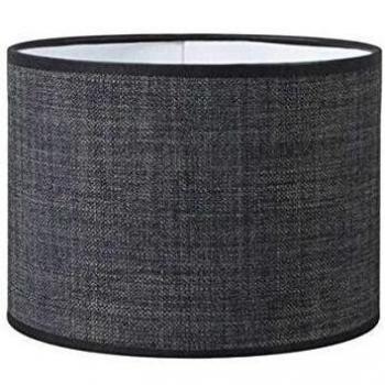 QAZQA moderno Algodón y poliéster Pantalla cilíndrica para lámpara colgante/ de mesa/ de pie 20/20/15 gris oscuro , Redonda / Cilíndrica Pantalla lámpara colgante, Pantalla lámpara de pie,