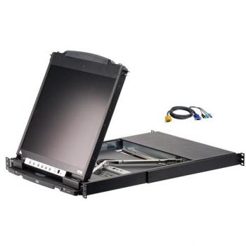 Aten CL5808N 8-Port 19 Dual Rail LCD KVM Switch with 8 PS/2-USB KVM Cables