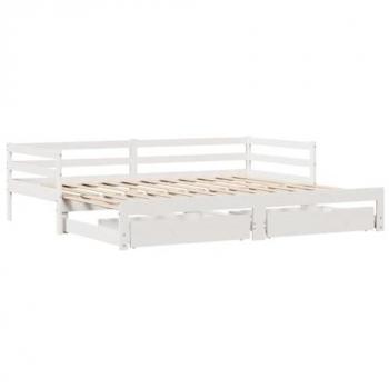 Sofá cama nido blanco 90x200 cm con cajones sin colchón