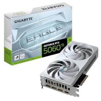 Tarjeta Gráfica GIGABYTE GeForce RTX 5060 Ti EAGLE OC ICE 8GB GDDR7, 128 bits, PCI-E 5.0, 2617 MHz, 3 x DisplayPort,