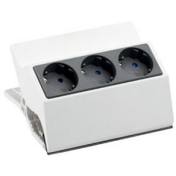 Bachmann PEGGY Regleta de Enchufes 3 Salidas AC con Pinza, 3 m, Blanca