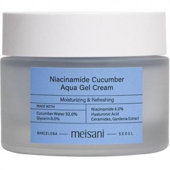 Meisani Niacinamide Cucumber Aqua Gel Cream 50 ml - Moisturizing cream for oily, acne-prone skin, contains niacinamide and cucumber extract, lightweight gel formula
