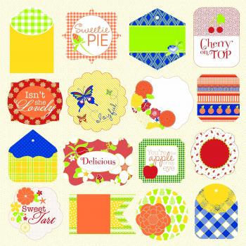 Sweet Tart Die-Cut Cardstock Tags 12X12 Sheets 2/Pkg-Glitter Accents