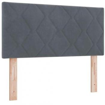 Cabecero LED Geométrico con Luz de Tira 90 cm Terciopelo Gris Oscuro