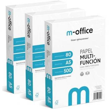 Paquete de Folios A5 80gr, 1500 Hojas Multifuncionales para Impresora Inkjet y Láser, Ideal para Oficina y Hogar