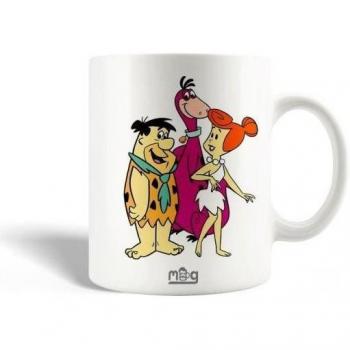 Taza de Cerámica La Familia Pierrafeu - 30cl - Compatible con Lavavajillas - Blanca