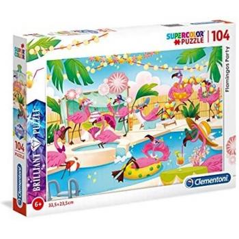 Puzzle Flamingos Fiesta 104 Piezas Clementoni