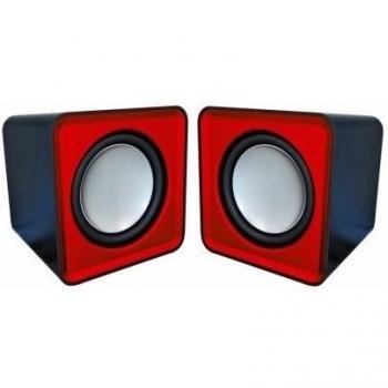 Omega Compact Stereo Speaker Red 6W Negro, Rojo altavoz - Altavoces