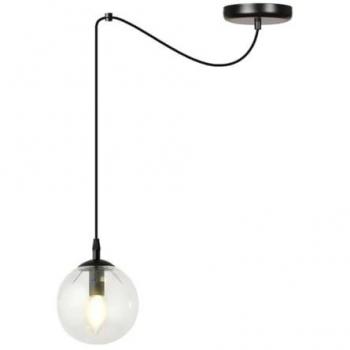 Lámpara de Suspensión Gigi, Acero Negro con Recubrimiento de Polvo y Vidrio, 200x200x14 cm