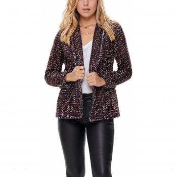 Only Americana ONQCATH L/S Boucle Blazer PNT para Mujer Mujer Color: Black - W. Clouddancer Dazzling Blue Merlot Talla: 38
