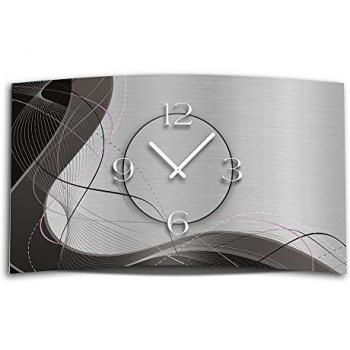 Reloj de pared moderno abstracto gris Dixtime 3D-0053, diseño silencioso sin tic-tac