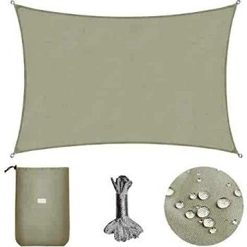 Sekey Toldo Vela de Sombra Impermeable 2x3m Rectangular Protección Rayos UV, Resistente al Desgarro, para Terraza Balcon Patio Exteriores Jardín, con Ojales y Cuerdas de Fijación, Blanco