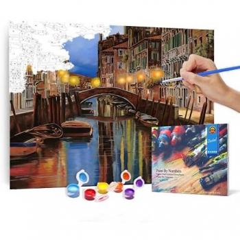 Bougimal Pintar por Numeros Adultos, DIY Pintura por números con Pinceles y Pinturas Decoraciones para el Hogar sin Marco de 40 X 50 cm