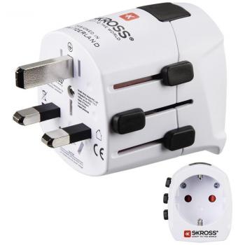 Hama World Travel Pro Light adaptador de enchufe eléctrico Tipo F Universal Blanco - Adaptador para enchufe