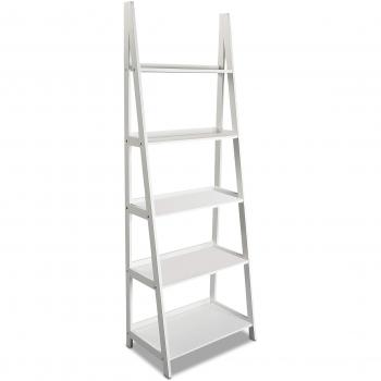 Versa 15810311 Estantería Librería Blanca 4 Estantes, Madera, 180 x 39 x 64 cm