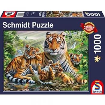 Puzzle Schmidt 1000 Piezas - Tigre y Cachorros