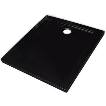 vidaXL Plato de ducha cuadrado ABS, color negro, 80 x cm