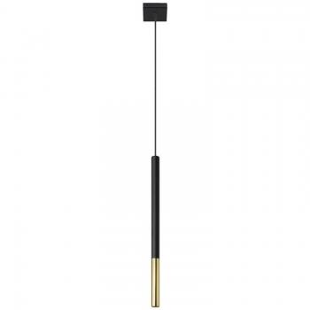 Lámpara de Techo Mozaica 1 Negra/Dorada, Suspensión Diseño Acero Oro Negro, LED Integrado, 100cm Cable Adjustable