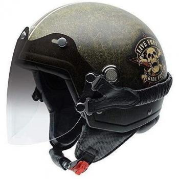 NZI 050325G875 Tonup Visor Graphics Ride Free Casco De Moto, Multicolor, Talla 55-56
