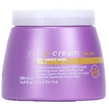 Mascarilla Antiencrespamiento Inebrya Ice Cream Liss-Pro 500 ml, tipo de producto: mascarilla para el cabello, características: formulación específica para alisar y controlar el encrespamiento en cabellos rebeld