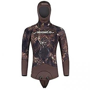 Chaqueta de Pesca Submarina Beuchat Rocksea Wide 5 mm, Trigocamo, Hombres, Marrón, Talla XS