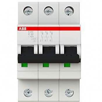 Interruptor automático ABB S203-C32, 3 polos, 32A, Curva Tipo C, Poder de corte 6 kA, System Pro M Compact