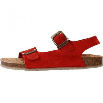 Sandalias de niño Pablosky 505768 de piel roja con hebilla