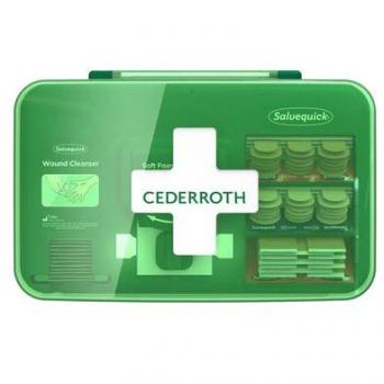 Cederroth Dispensador para el Cuidado de Heridas - Incluye Diferentes Tamaños de Apósitos Color Beige, Toallitas para Heridas y Protectores Cutáneos