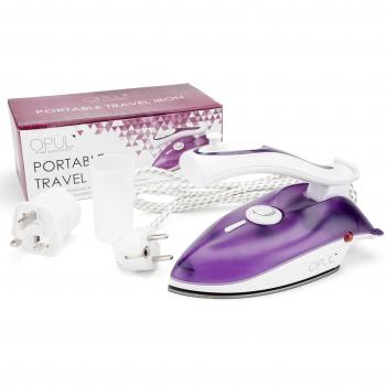 OPUL Mini Plancha de Vapor de Viaje, Mini Plancha Ropa Vapor con Funcionalidad de Doble Voltaje: 110V to 120V / 220V to 240V, Portátil, Ergonómica, Base Antiadherente, Segura y Compacta para Viajar