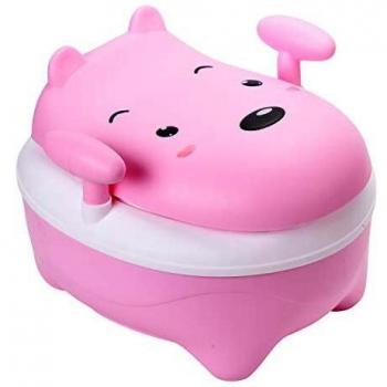 Glenmore Potty Seat Toilet Chair: Baby Toddler Kid Training Potties Toilets Chair Seats - Mini Size Infant Boys Girls First Year Cute Travel Toilet with Lid &Soft PU Cushion Pink Little Cow Kid Potty