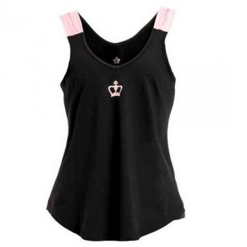 Camiseta Black Crown Oslo Negro Rosa Mujer