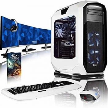 VIBOX Rapture L570-582 Paquet Gaming PC - 3,9GHz Intel i5 Quad Core CPU, GTX 1070 GPU, Extremo, Ordenador de sobremesa Gaming con enfriador por agua, Cupón de juego de Warthunder de 30€, con monitor