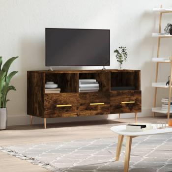 Mueble de TV de madera de ingeniería en color roble ahumado, dimensiones 102x36x50 cm, ideal para salón y televisión