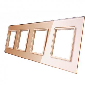 Panel de control LEDBOX con 4 enchufes y cristal golden