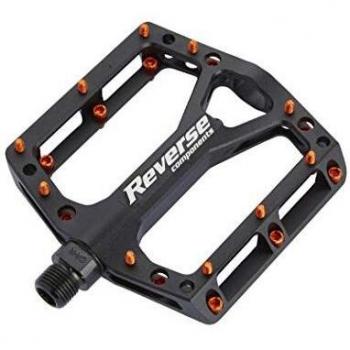 Pedales Planos Reverse Black ONE en Aluminio CNC Negro y Naranja