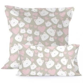 Funda de Almohada Multicolor Kitty 50 x 75 cm, 100% Algodón, Calidad Superior 150