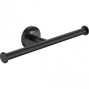 Roca - Portarrollos doble sin tapa Hotel Round, color negro mate