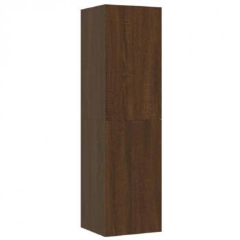 Mueble TV multimedia suspendido de roble marrón 30,5 x 30 x 110 cm