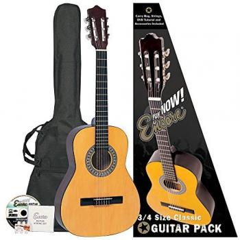 Encore 3/4 Size Natural Classical Guitar Outfit