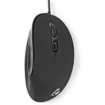 NEDIS ratón con Cable Ratón Ergonómico con Cable | 3200 PPP | 6 Botones | Negro Negro 1.60 m