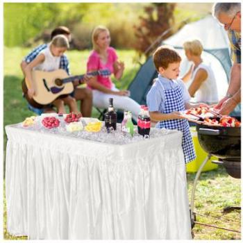 Folding 4-Foot Party Ice Table with Matching Skirt