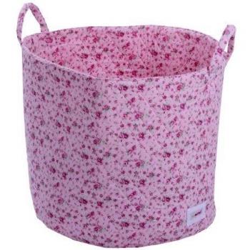 Minene 1530 - Cesta de tela, diseño flores, color rosa