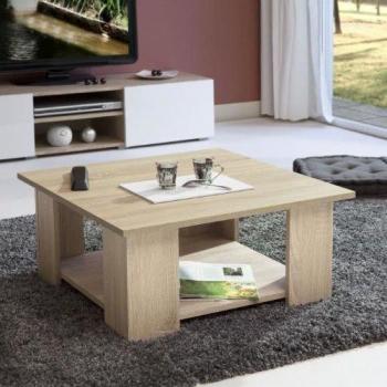 Mesa de centro cuadrada SQUARE en roble natural, 67 x 67 cm